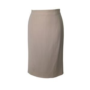 Max Mara Gorgeous Cream Ivory Crepe Stretch Classic Career Pencil Skirt 12  M